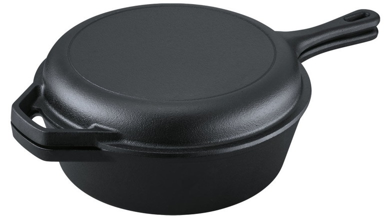 Crofton Cast Iron 2 in 1 Deep Skillet on a white background.