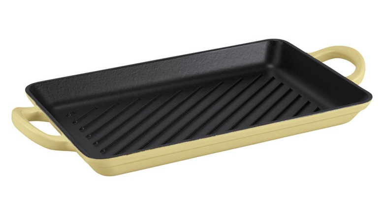 Crofton Cast Iron Skinny Grill Pan on a white background.