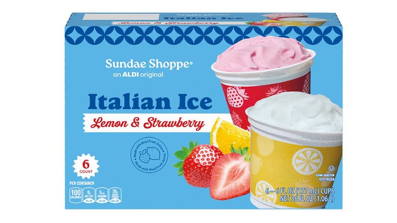 Box of Sundae Shoppe Italian Ice on a white background.