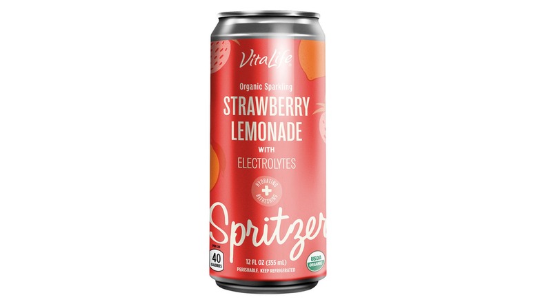 Can of VitaLife Organic Electrolytes Spritzer on a white background.