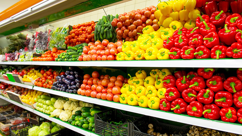 Vegetables in produce section