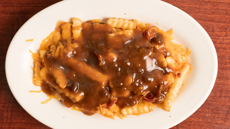 Disco fries on a plate