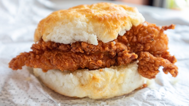 Chick-fil-A chicken biscuit breakfast sandwich