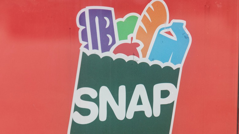 SNAP benefit sign at a store