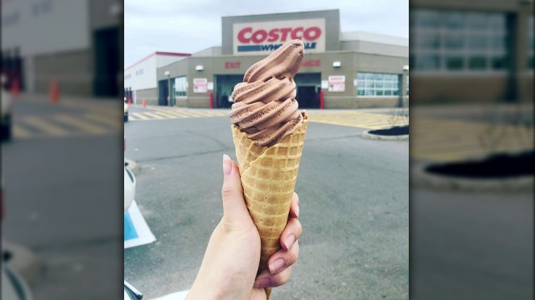 Chocolate Soft-Serve Ice Cream Cone