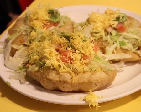 "Puffy tacos" at Goat Town in New York CIty.