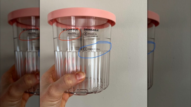 Ninja Creami pint with fill lines