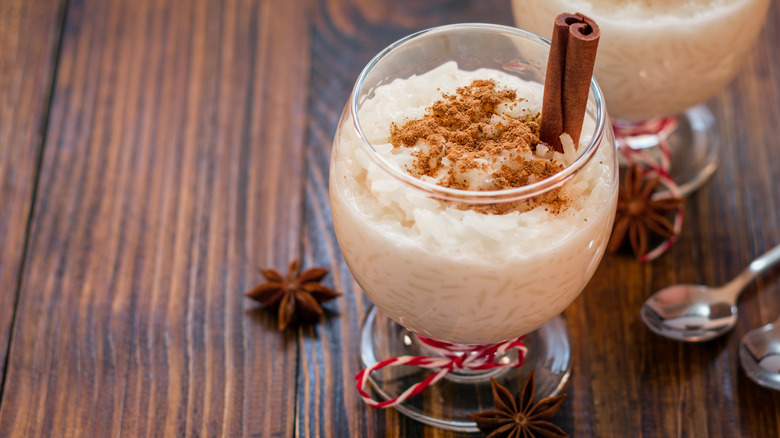 rice pudding with cinnamon stick