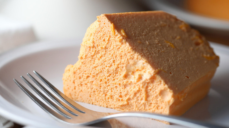 orange gelatin plated dessert