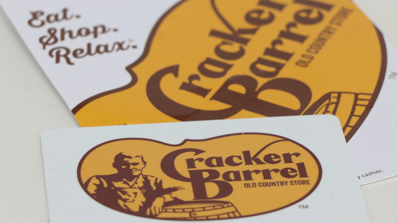 Cracker Barrel logo on card