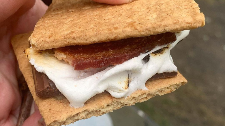 s'more with bacon inside it