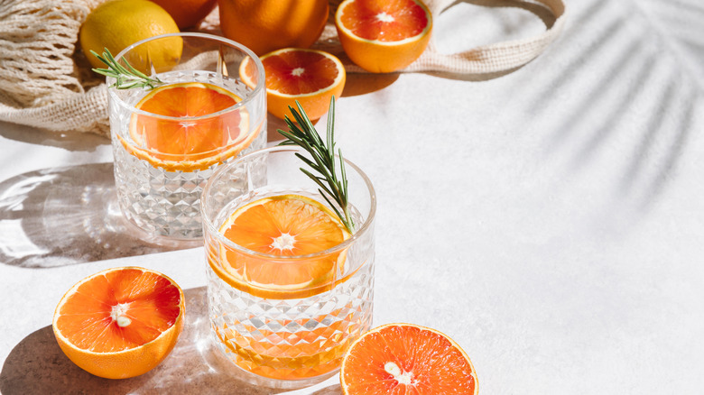 Zero-proof cocktails with grapefruit and rosemary