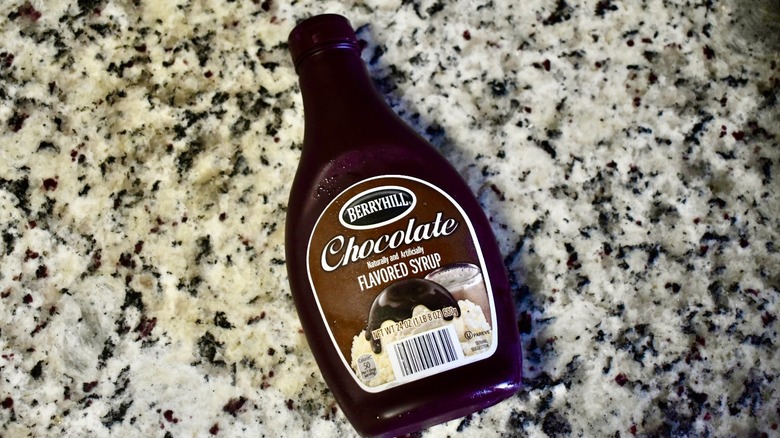 Bottle of Aldi's Berryhill chocolate sauce