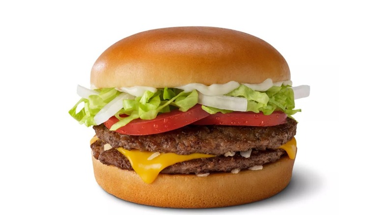 McDonald's Daily Double burger on a white background