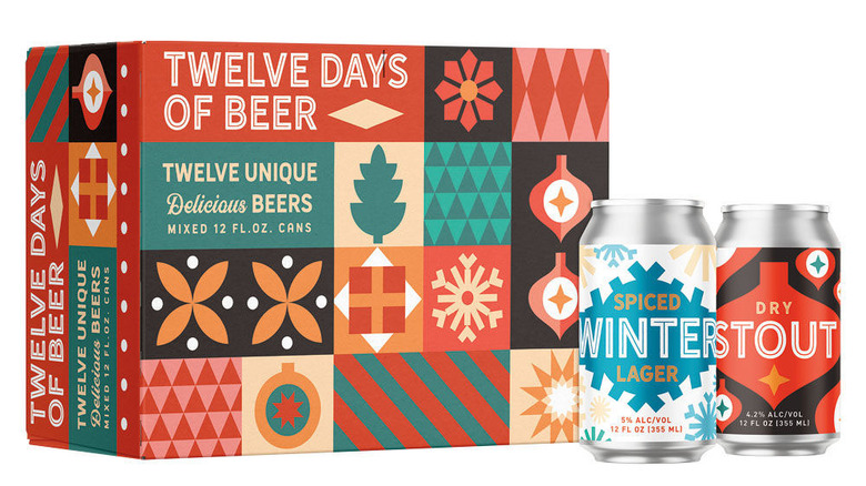 12 days of beer on white background