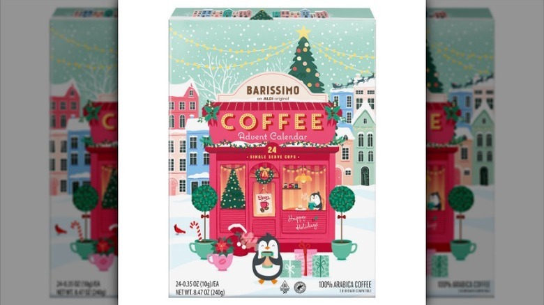 Coffee Advent calendar on white background