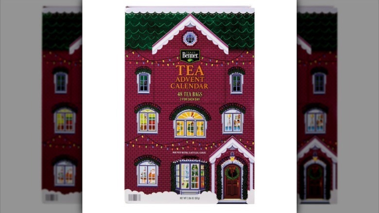 Tea advent calendar on white background
