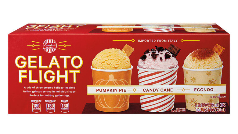 Gelato flight box on white background