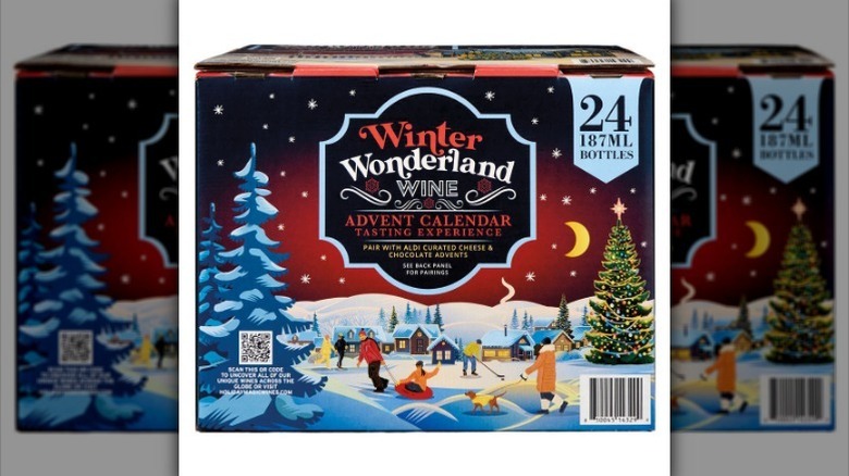 Wine Advent calendar on white background