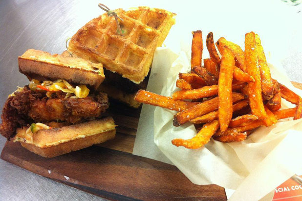 7. Fried Chicken and Waffles at Back of House Burger
