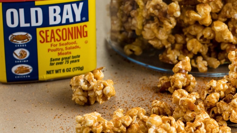 old bay seasoning and seasoned popcorn