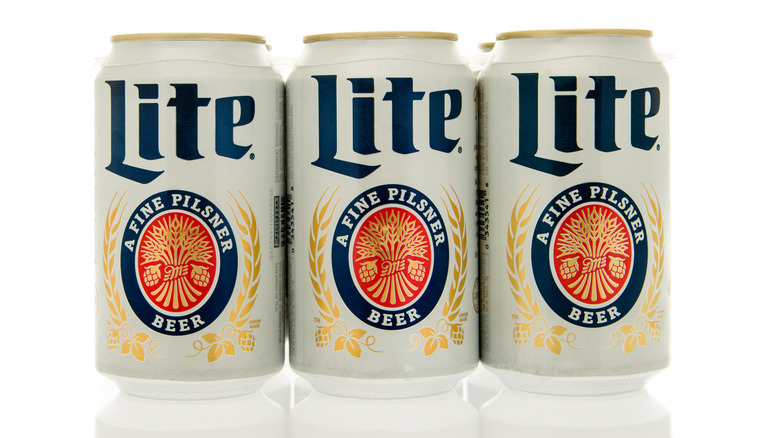 Trio of Miller Lite cans lined up
