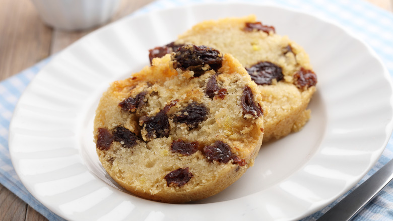 Slices of spotted dick