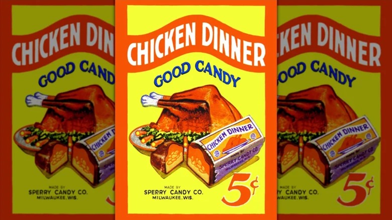 Ad for Chicken Dinner candy bar