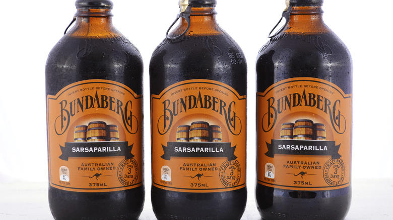 Three bottles of sarsaparilla
