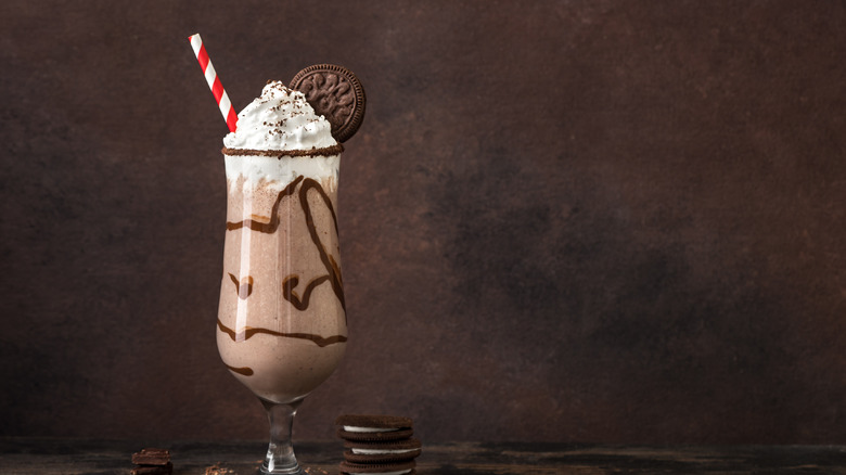 Mudslide with red and white straw