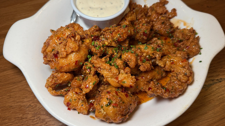 Hot honey chicken bites at Olive Garden
