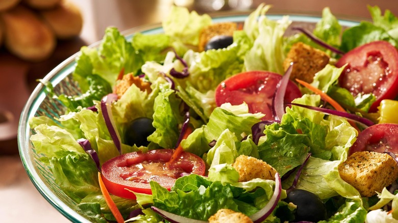 Bowl of Olive Garden salad