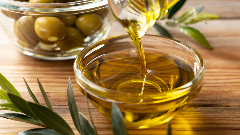 dipping bowl of olive oil