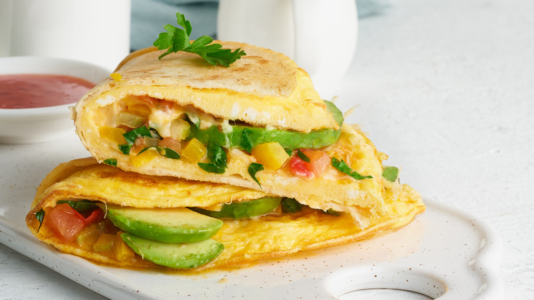 omelet quesadilla with vegetables