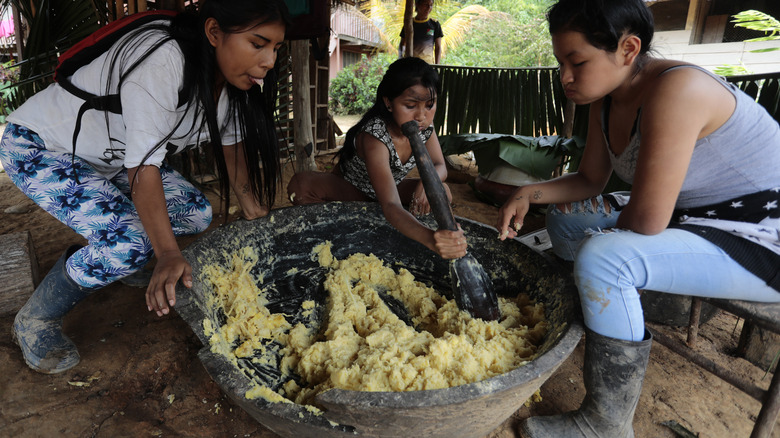 traditional chicha preparation