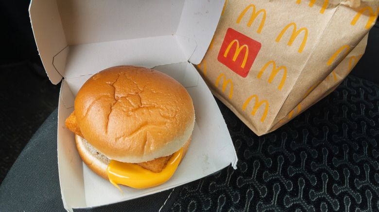 McDonald's fillet-o-fish and paper bag