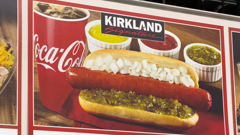 Costco hotdog on menu sign