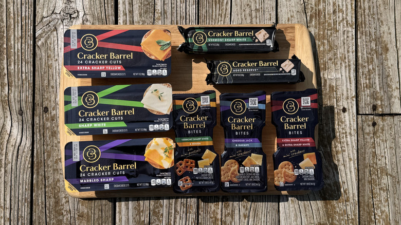 assortment of Cracker Barrel cheeses