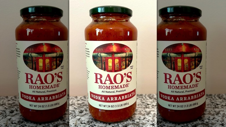 Jar of Rao's Homemade vodka arrabbiata sauce