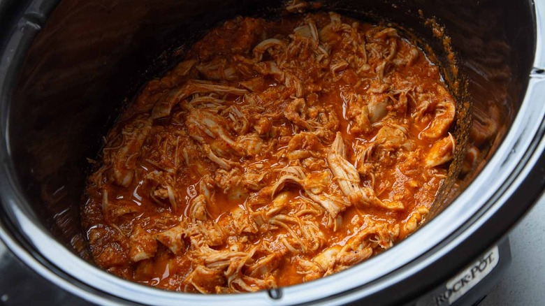 shredded chicken tinga in slow cooker