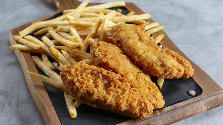 Chicken tenders and French fries
