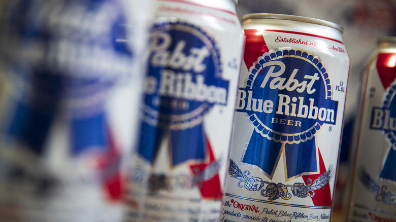 Pabst Blue Ribbon cans 