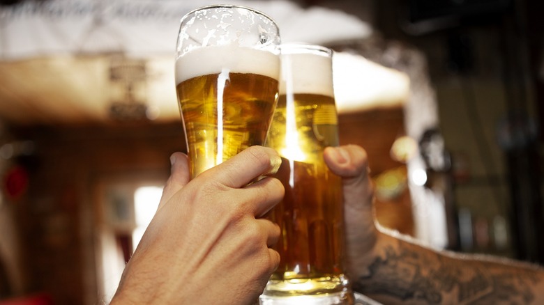 Two pints of pale ale