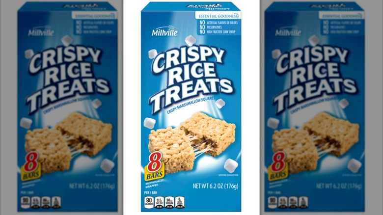 A box of Millville Crispy Rice Treats