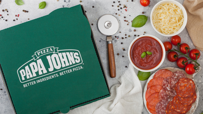 Papa John's pizza and ingredients