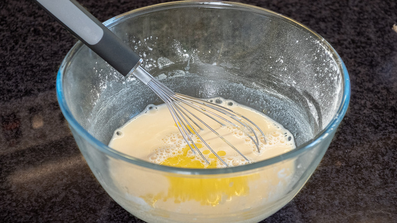 crepe batter in a bowl