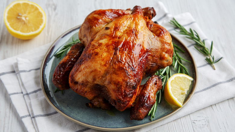 Roast chicken with lemon and herbs