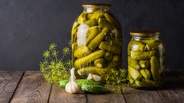 Pickles in jars