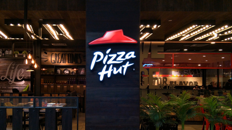 Pizza Hut sign outside restaurant