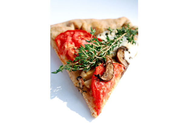 Tomato, Mushroom, and Thyme Pizza